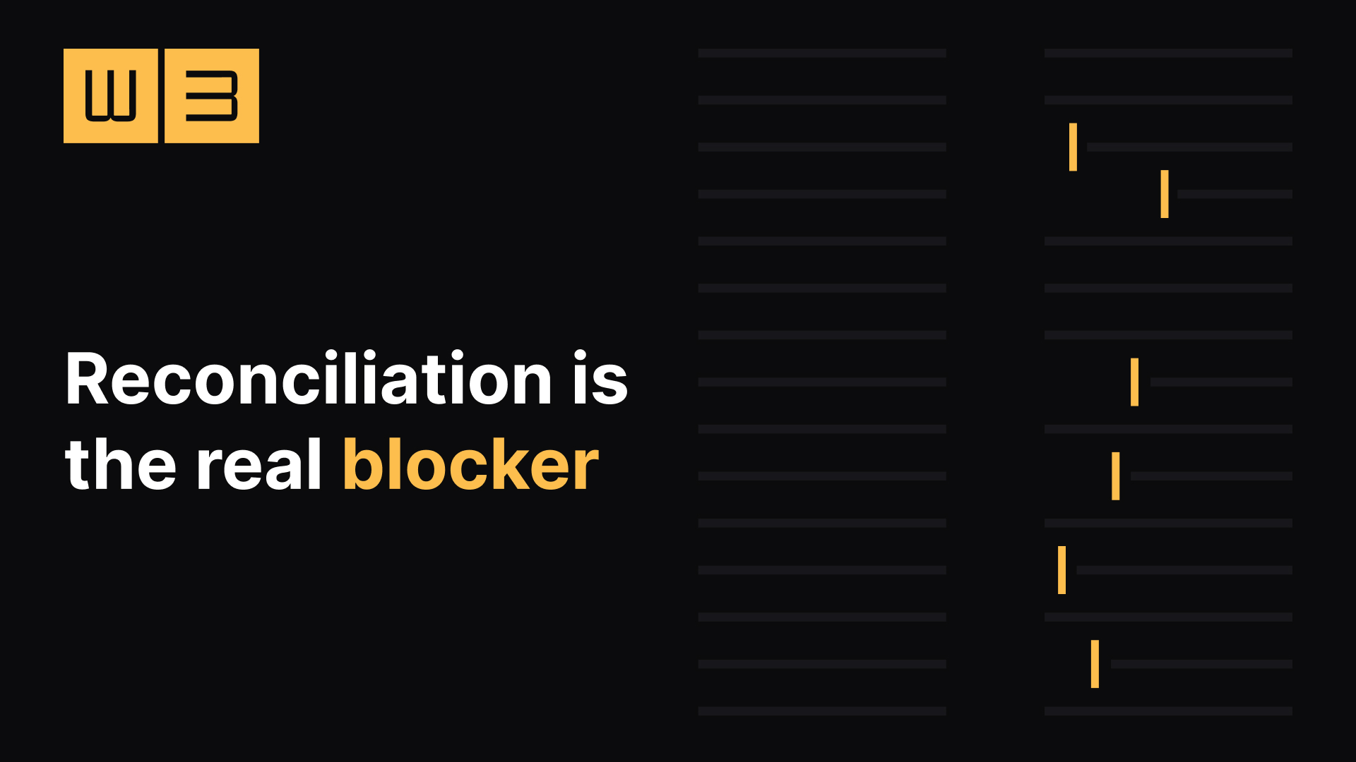 Reconciliation is the real blocker
